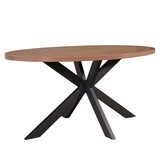 Lizzely Garden & Living Eettafel ovaal melamine 160cm Tommy bruin ovale tafel