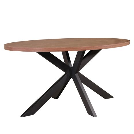 Lizzely Garden & Living Eettafel ovaal melamine 160cm Tommy bruin ovale tafel