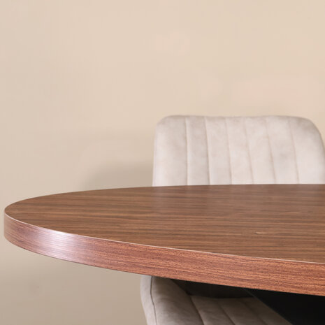 Lizzely Garden & Living Eettafel ovaal melamine 160cm Tommy bruin ovale tafel