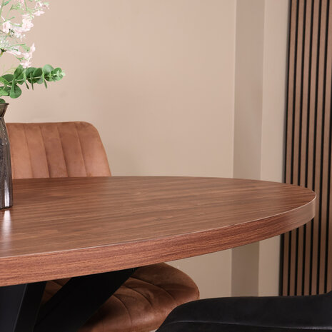 Lizzely Garden & Living Eettafel ovaal melamine 160cm Tommy bruin ovale tafel