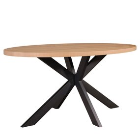Lizzely Garden & Living Eettafel ovaal melamine 160cm Tommy lichtbruin ovale tafel
