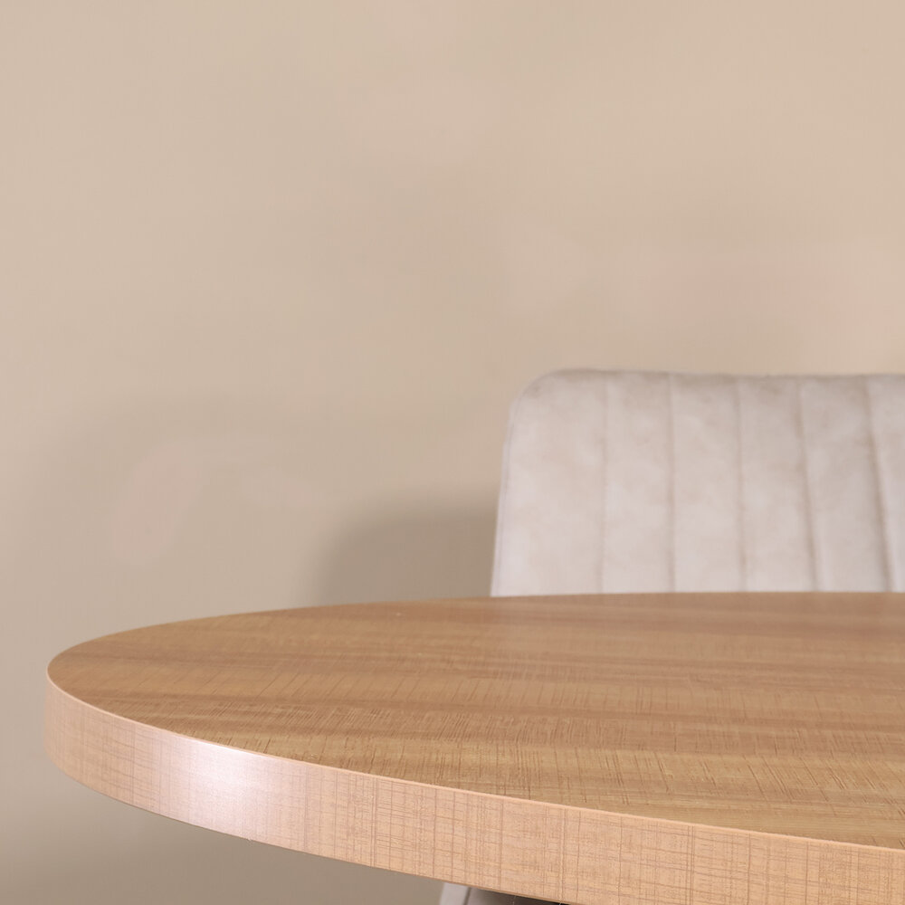 Eettafel ovaal melamine 160cm Tommy lichtbruin ovale tafel