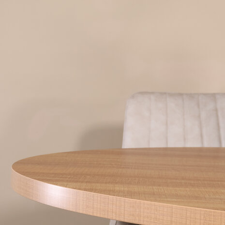 Lizzely Garden & Living Eettafel ovaal melamine 160cm Tommy lichtbruin ovale tafel