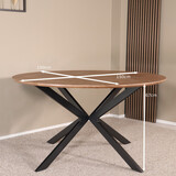 Lizzely Garden & Living Eettafel rond Ronsi bruin 140cm ronde tafel