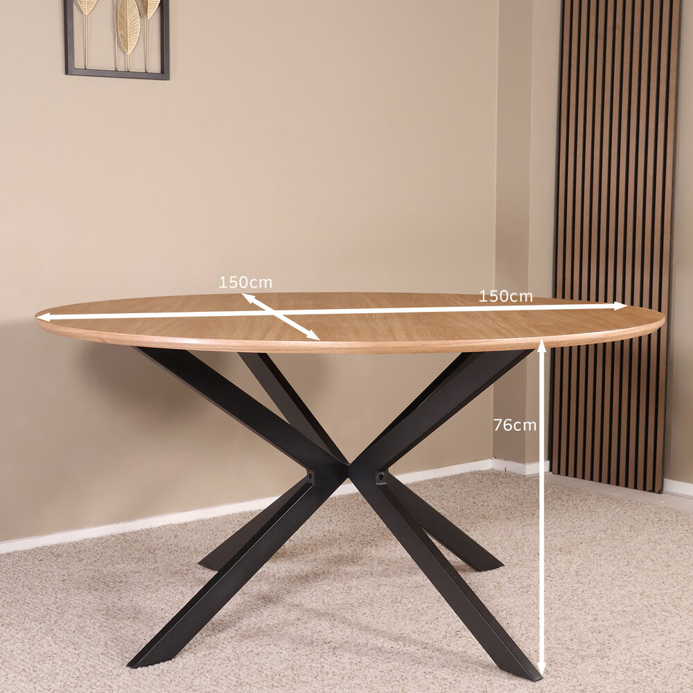 Eettafel rond Ronsi bruin 150cm ronde tafel Eettafel rond Ronsi bruin 150cm ronde tafel