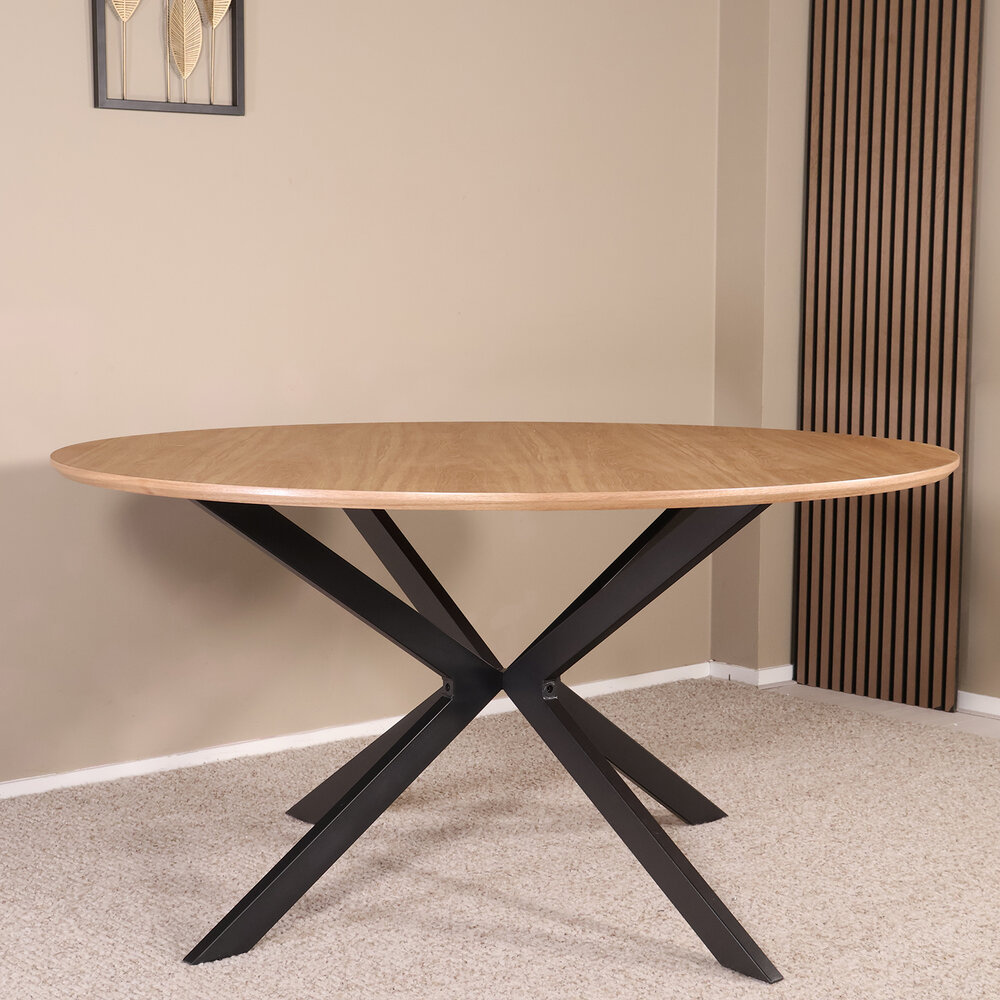 Eettafel rond Ronsi bruin 150cm ronde tafel Eettafel rond Ronsi bruin 150cm ronde tafel