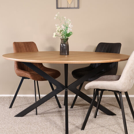 Lizzely Garden & Living Eettafel rond Ronsi bruin 150cm ronde tafel Lizzely Garden & Living Eettafel rond Ronsi bruin 150cm ronde tafel