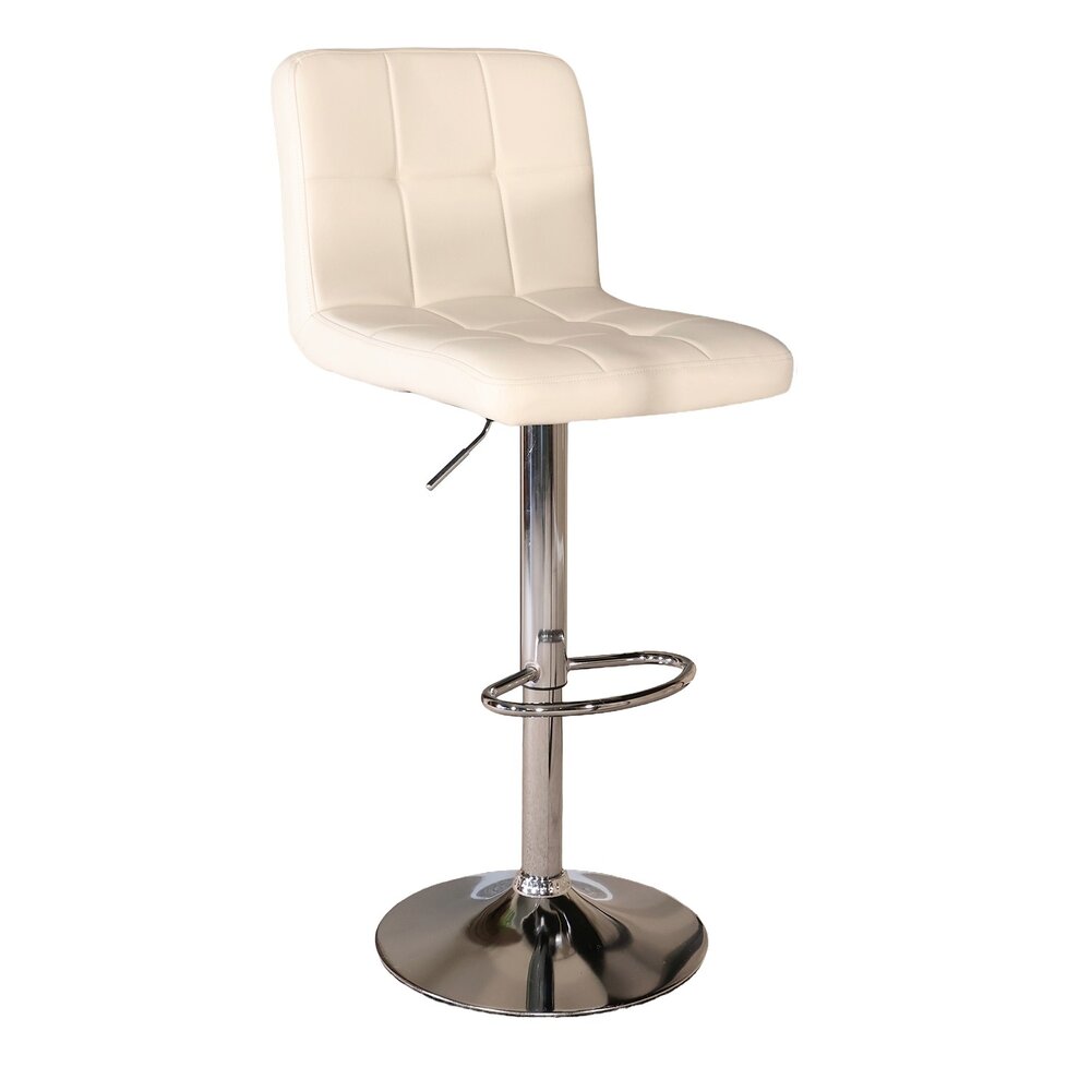 Barkruk Anel met rugleuning: beige leder barstoel