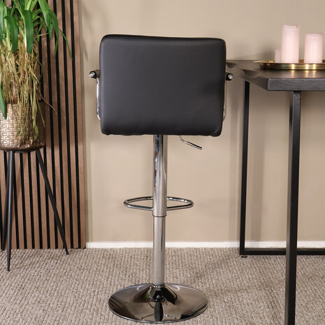 Lizzely Garden & Living Barkruk Anel met armleuning: zwart leder barstoel