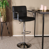 Lizzely Garden & Living Barkruk Anel met armleuning: zwart leder barstoel