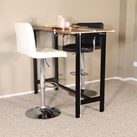 Lizzely Garden & Living Bartafel Bax duurzaam mangohout 120x60cm industrieel mango bar tafel