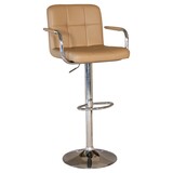 Lizzely Garden & Living Barkruk Anel met armleuning: lichtbruin leder barstoel