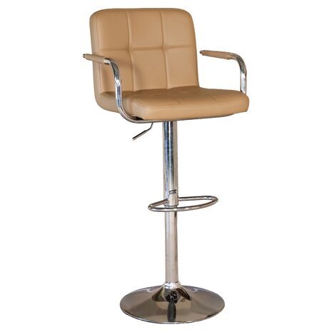 Lizzely Garden & Living Barkruk Anel met armleuning: lichtbruin leder barstoel Lizzely Garden & Living Barkruk Anel met armleuning: lichtbruin leder barstoel