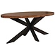 Lizzely Garden & Living Eettafel ovaal mangohout 160cm James bruin ovale industriële tafel duurzaam mango eetkamertafel