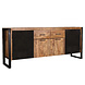 Lizzely Garden & Living Dressoir mangohout Nora bruin zwart industrieel 200cm
