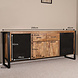 Lizzely Garden & Living Dressoir mangohout Nora bruin zwart industrieel 200cm