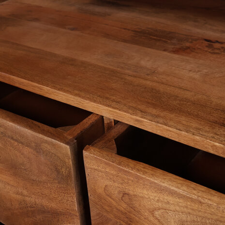 Lizzely Garden & Living Industriële kast mangohout Dexie 150x100cm bruin en zwart wandkast duurzaam mango