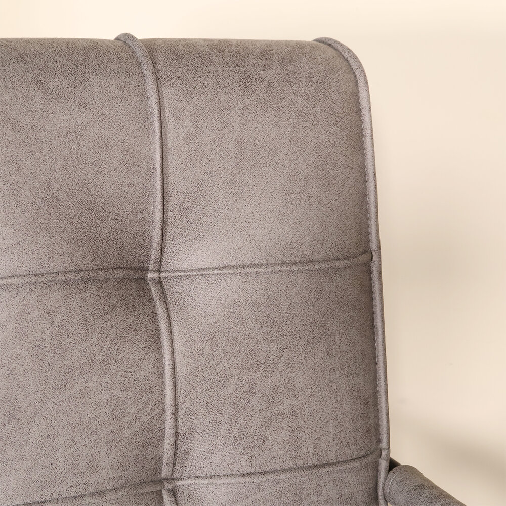 Eetkamerstoel met armleuning Indy antraciet microvezel eetstoel