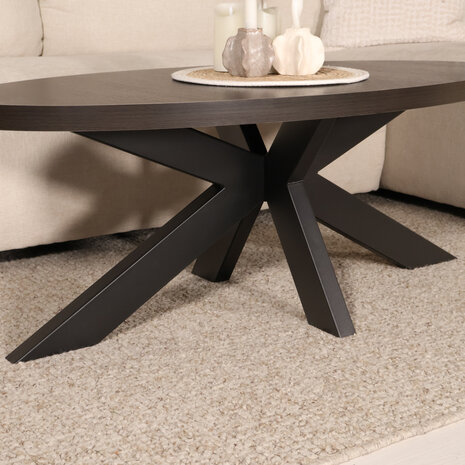 Lizzely Garden & Living Salontafel ovaal melamine donker walnoot Denzel 120cm Lizzely Garden & Living Salontafel ovaal melamine donker walnoot Denzel 120cm