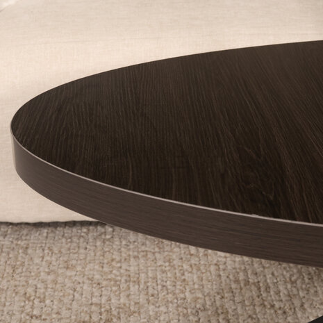 Lizzely Garden & Living Salontafel ovaal melamine donker walnoot Denzel 120cm Lizzely Garden & Living Salontafel ovaal melamine donker walnoot Denzel 120cm