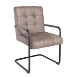 Lizzely Garden & Living Eetkamerstoel met armleuning Timor antraciet microvezel eetstoel