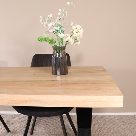 Lizzely Garden & Living Eettafel rechthoekig mangohout Xavier lichtbruin 180cm duurzaam tafel met X-poot mango eetkamertafel rechthoek hout