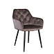 Lizzely Garden & Living Eetkamerstoel met armleuning Paco velvet antraciet eetstoel