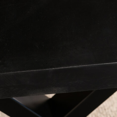 Lizzely Garden & Living Eettafel rechthoekig mangohout Xavier zwart 180cm duurzaam tafel met X-poot mango eetkamertafel rechthoek hout