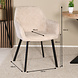 Lizzely Garden & Living Eetkamerstoel met armleuning Yurgan chenille beige eetstoel