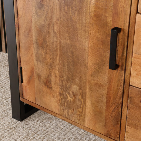 Lizzely Garden & Living Industriële kast mangohout Dex 150x100cm wandkast duurzaam mango