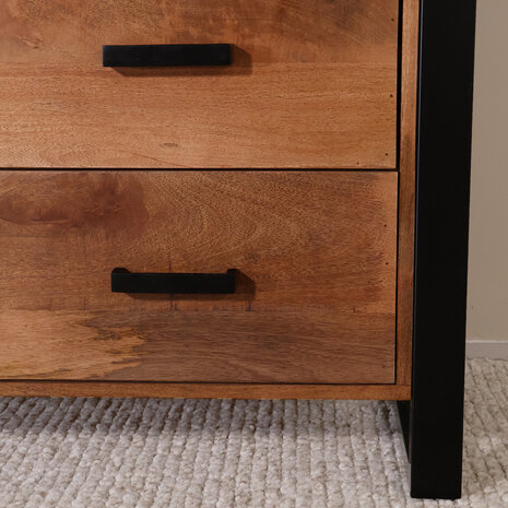 Lizzely Garden & Living Industriële kast mangohout Dex 150x100cm wandkast duurzaam mango