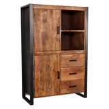 Lizzely Garden & Living Industriële kast mangohout Dex 150x100cm wandkast duurzaam mango