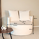 Lizzely Garden & Living Fauteuil loveseat velvet creme draaibare fauteuil