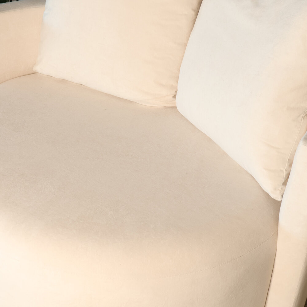 Fauteuil loveseat velvet creme draaibare fauteuil