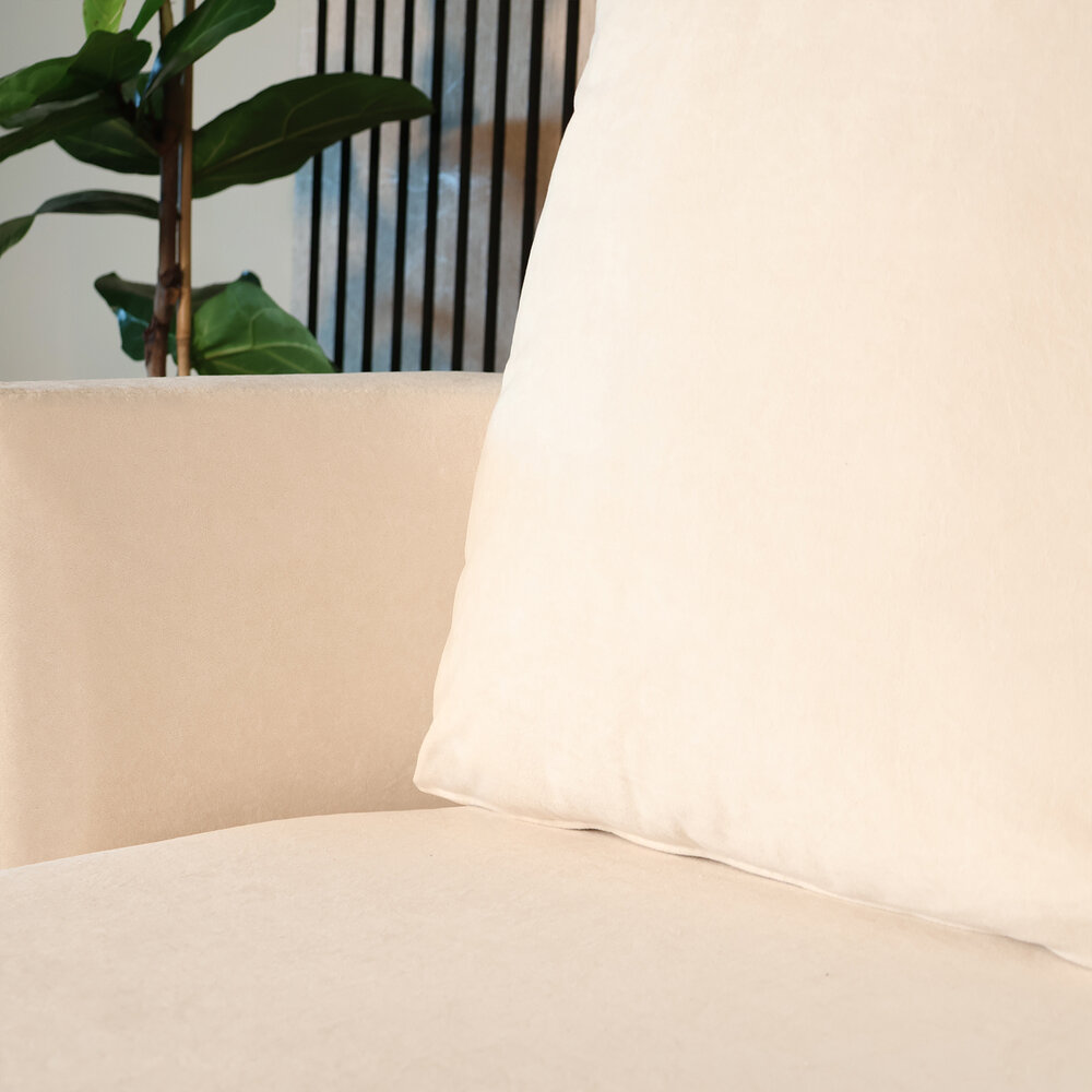 Fauteuil loveseat velvet creme draaibare fauteuil