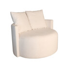 Fauteuil loveseat velvet creme draaibare fauteuil