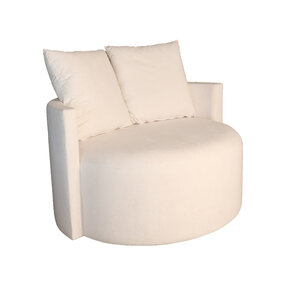 Lizzely Garden & Living Fauteuil loveseat velvet creme draaibare fauteuil