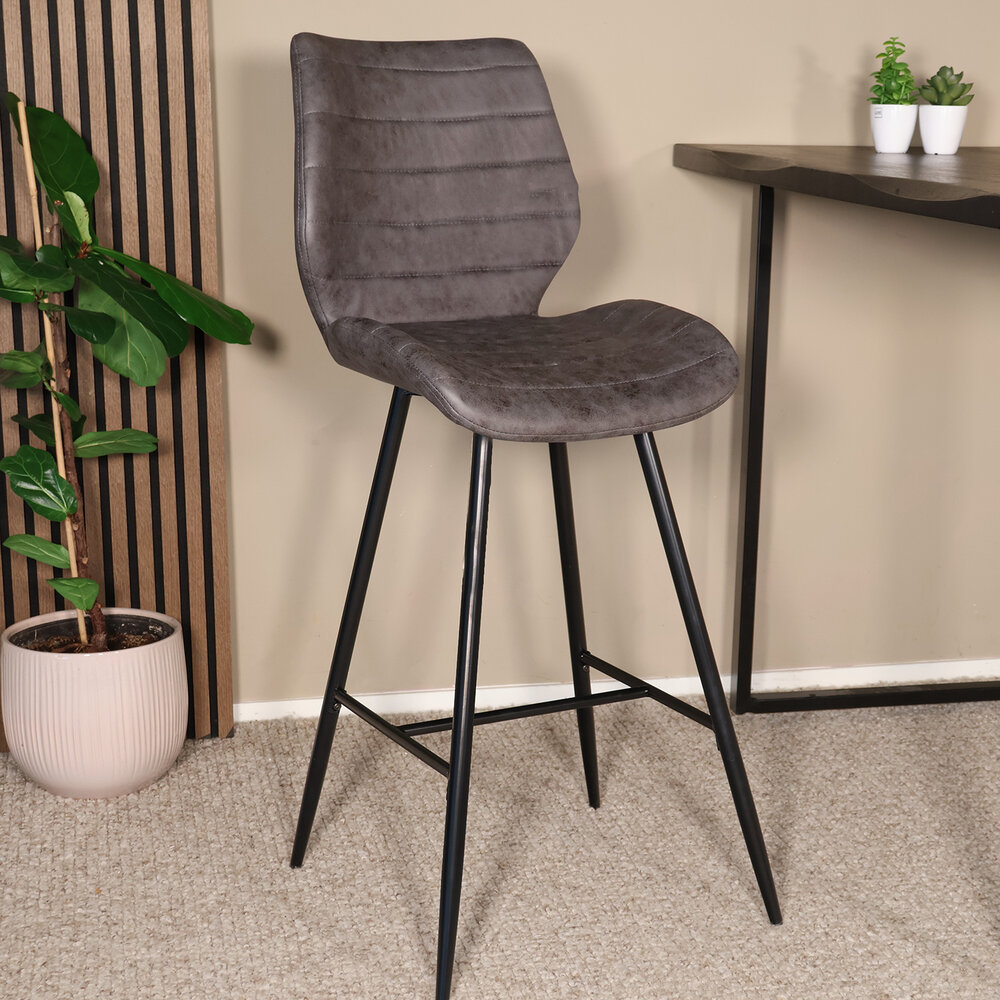 Barkruk industrieel Corinne antraciet barstoel
