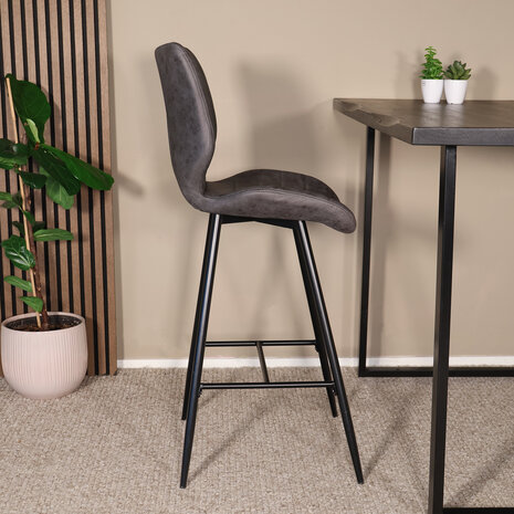 Lizzely Garden & Living Barkruk industrieel Corinne antraciet barstoel