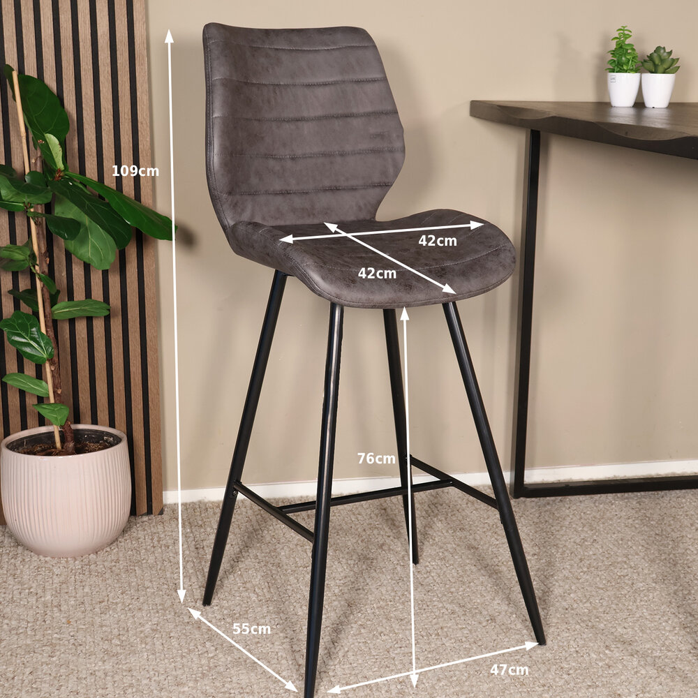 Barkruk industrieel Corinne antraciet barstoel