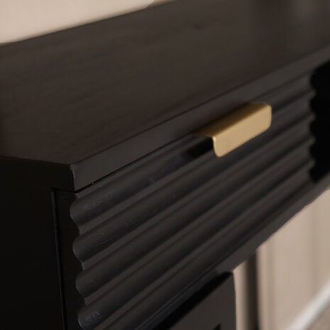 Lizzely Garden & Living Kaptafel Georgia massief mangohout 2 lades 120cm zwart make-up tafel