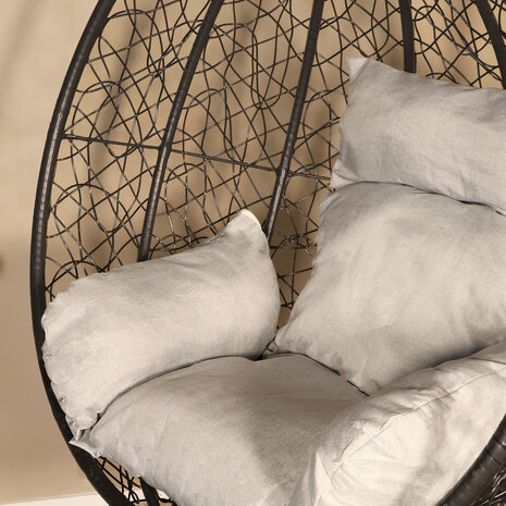 Lizzely Garden & Living Egg hangstoel zwart roundabout ei stoel hang