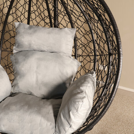 Lizzely Garden & Living Egg hangstoel zwart roundabout ei stoel hang