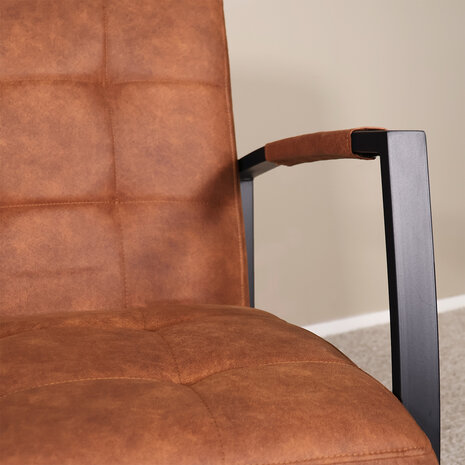 Lizzely Garden & Living Fauteuil Noud cognac microvezel