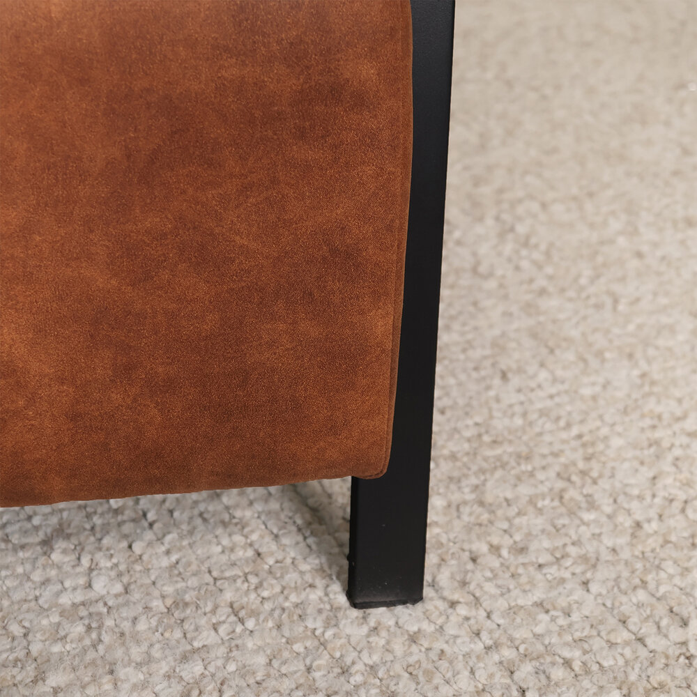 Fauteuil Noud cognac microvezel