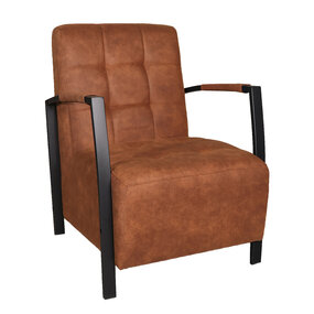 Lizzely Garden & Living Fauteuil Noud cognac microvezel