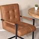 Lizzely Garden & Living Eetkamerstoel met armleuning Milan cognac microvezel industrieel