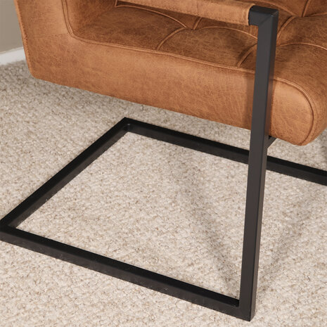 Lizzely Garden & Living Eetkamerstoel met armleuning Milan cognac microvezel industrieel