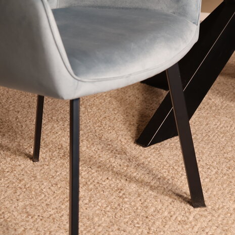 Lizzely Garden & Living Eetkamerstoel met armleuning Yurgan velvet blauw eetstoel Lizzely Garden & Living Eetkamerstoel met armleuning Yurgan velvet blauw eetstoel