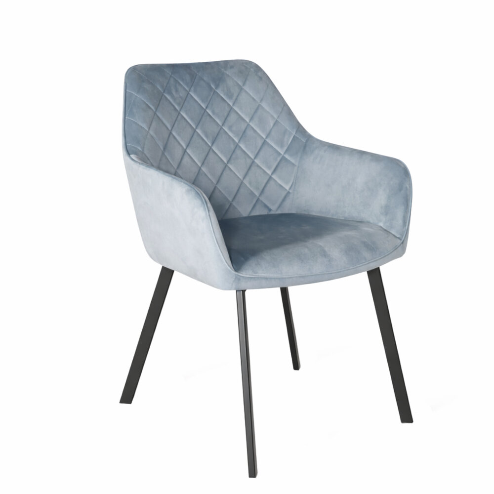 Eetkamerstoel met armleuning Yurgan velvet blauw eetstoel Eetkamerstoel met armleuning Yurgan velvet blauw eetstoel